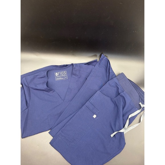Figs Other - 2 Sets FIGS Technical Collection Navy Blue Scrub Set V-Neck Top & Cargo Pants XS